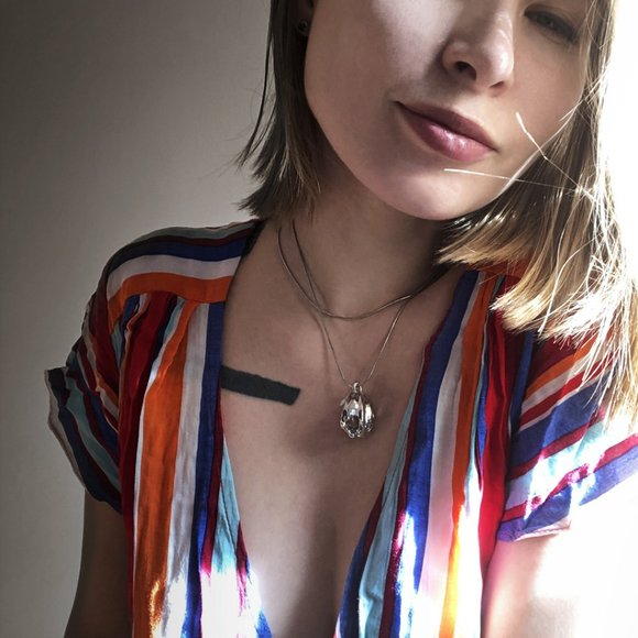 Unusual massive pendant necklace ooak, large long silver pendant - Picture 7 of 10